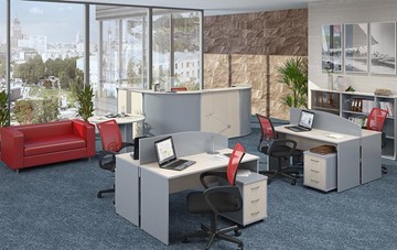 Офисный набор мебели IMAGO четыре рабочих места, стол для переговоров в Пскове - предосмотр 1